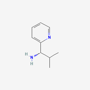 molecular formula C9H14N2 B582669 (S)-2-methyl-1-(pyridin-2-yl)propan-1-amine CAS No. 144852-18-6