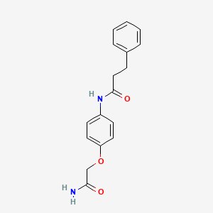molecular formula C17H18N2O3 B5826734 N-[4-(2-amino-2-oxoethoxy)phenyl]-3-phenylpropanamide 