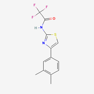 molecular formula C13H11F3N2OS B5826735 N-[4-(3,4-dimethylphenyl)-1,3-thiazol-2-yl]-2,2,2-trifluoroacetamide 