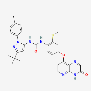 1-(3-(tert-butyl)-1-(p-tolyl)-1H-pyrazol-5-yl)-3-(2-(methylthio)-4-((3-oxo-3,4-dihydropyrido[2,3-b]pyrazin-8-yl)oxy)phenyl)urea