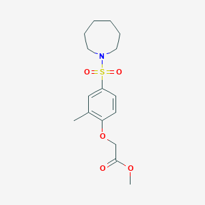 molecular formula C16H23NO5S B5826815 methyl [4-(1-azepanylsulfonyl)-2-methylphenoxy]acetate 