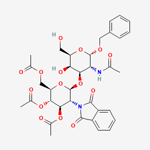 [(2R,3S,4R,5R,6R)-6-[(2R,3R,4R,5R,6S)-5-Acetamido-3-hydroxy-2-(hydroxymethyl)-6-phenylmethoxyoxan-4-yl]oxy-3,4-diacetyloxy-5-(1,3-dioxoisoindol-2-yl)oxan-2-yl]methyl acetate