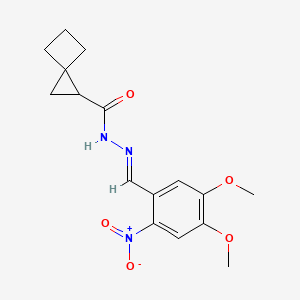 molecular formula C16H19N3O5 B5826852 N-[(E)-(4,5-dimethoxy-2-nitrophenyl)methylideneamino]spiro[2.3]hexane-2-carboxamide 