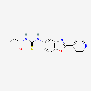 molecular formula C16H14N4O2S B5826858 N-[(2-pyridin-4-yl-1,3-benzoxazol-5-yl)carbamothioyl]propanamide 