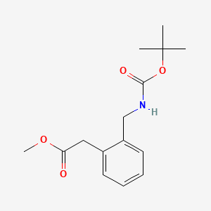 molecular formula C15H21NO4 B582687 Tert-butyl 2-((methoxycarbonyl)methyl)benzylcarbamate CAS No. 147410-31-9