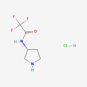 molecular formula C6H10ClF3N2O B582689 (3R)-(+)-3-(Trifluoroacetamido)pyrrolidine Hydrochloride CAS No. 141043-16-5