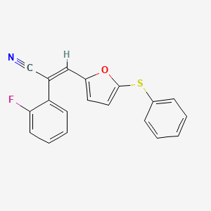 molecular formula C19H12FNOS B5826960 (2E)-2-(2-fluorophenyl)-3-[5-(phenylsulfanyl)furan-2-yl]prop-2-enenitrile 