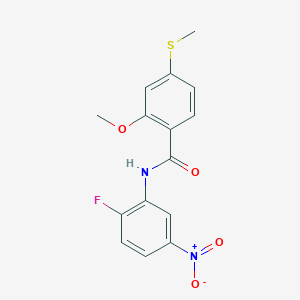 molecular formula C15H13FN2O4S B5827070 N-(2-fluoro-5-nitrophenyl)-2-methoxy-4-(methylsulfanyl)benzamide 