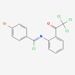 B582709 4-Bromo-N-[2-(trichloroacetyl)phenyl]benzene-1-carboximidoyl chloride CAS No. 146774-80-3