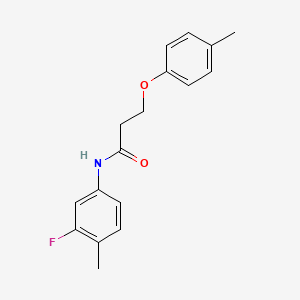 molecular formula C17H18FNO2 B5827176 N-(3-fluoro-4-methylphenyl)-3-(4-methylphenoxy)propanamide 