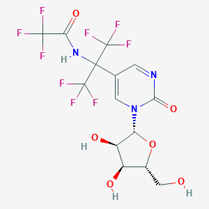 molecular formula C14H12F9N3O6 B058272 5-(2-Trifluoroacetylaminohexafluoroprop-2-yl)-2'-deoxyuridine CAS No. 111712-56-2