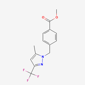 molecular formula C14H13F3N2O2 B5827251 methyl 4-{[5-methyl-3-(trifluoromethyl)-1H-pyrazol-1-yl]methyl}benzoate 