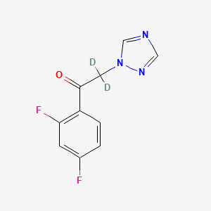 molecular formula C10H7F2N3O B582727 2,4-Difluoro-alpha-(1H-1,2,4-triazolyl)acetophenone-d2 CAS No. 1124197-63-2