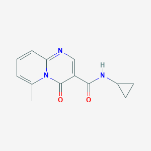 molecular formula C13H13N3O2 B058273 4H-Pyrido(1,2-a)pyrimidine-3-carboxamide, N-cyclopropyl-6-methyl-4-oxo- CAS No. 125055-61-0