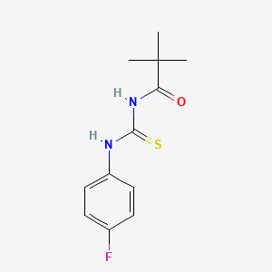 molecular formula C12H15FN2OS B5827347 N-{[(4-fluorophenyl)amino]carbonothioyl}-2,2-dimethylpropanamide 