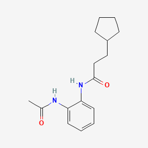 molecular formula C16H22N2O2 B5827354 N-[2-(acetylamino)phenyl]-3-cyclopentylpropanamide 
