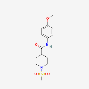 molecular formula C15H22N2O4S B5827379 N-(4-ethoxyphenyl)-1-(methylsulfonyl)piperidine-4-carboxamide 