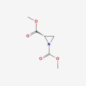 molecular formula C6H9NO4 B582747 (S)-Dimethyl aziridine-1,2-dicarboxylate CAS No. 153381-07-8