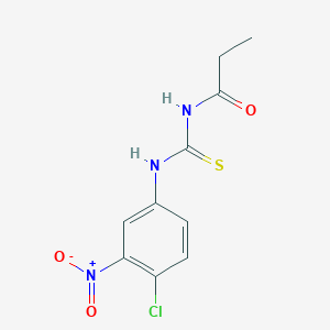 molecular formula C10H10ClN3O3S B5827496 N-[(4-chloro-3-nitrophenyl)carbamothioyl]propanamide 