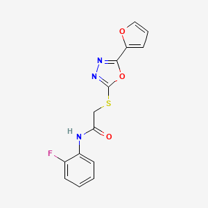 molecular formula C14H10FN3O3S B5827534 N-(2-fluorophenyl)-2-{[5-(2-furyl)-1,3,4-oxadiazol-2-yl]thio}acetamide 