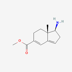 molecular formula C12H17NO2 B582754 (1S,7AS)-methyl 1-amino-7a-methyl-2,6,7,7a-tetrahydro-1H-indene-5-carboxylate CAS No. 158860-86-7
