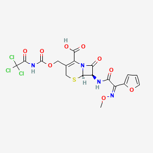 molecular formula C18H15Cl3N4O9S B582759 N-(2,2,2-三氯乙酰基)头孢噻肟 CAS No. 76598-06-6