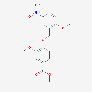 molecular formula C17H17NO7 B5827610 Methyl 3-methoxy-4-[(2-methoxy-5-nitrophenyl)methoxy]benzoate 