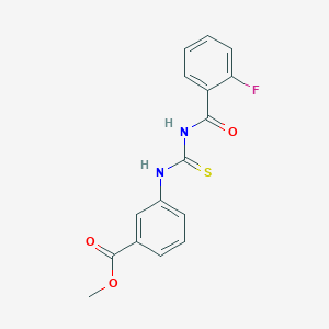 molecular formula C16H13FN2O3S B5827623 Methyl 3-({[(2-fluorophenyl)carbonyl]carbamothioyl}amino)benzoate 