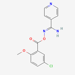 molecular formula C14H12ClN3O3 B5827675 N'-[(5-chloro-2-methoxybenzoyl)oxy]-4-pyridinecarboximidamide 