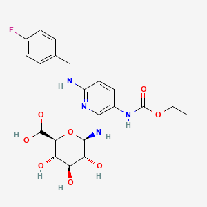 (2S,3S,4S,5R,6R)-6-[[3-(ethoxycarbonylamino)-6-[(4-fluorophenyl)methylamino]pyridin-2-yl]amino]-3,4,5-trihydroxyoxane-2-carboxylic acid