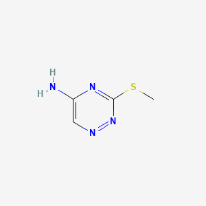 molecular formula C4H6N4S B582770 3-(Methylsulfanyl)-1,2,4-triazin-5-amine CAS No. 7632-30-6