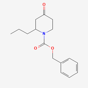 molecular formula C16H21NO3 B582773 Benzyl 4-oxo-2-propylpiperidine-1-carboxylate CAS No. 142764-70-3