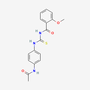 molecular formula C17H17N3O3S B5827814 N-{[4-(acetylamino)phenyl]carbamothioyl}-2-methoxybenzamide 