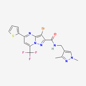 molecular formula C18H14BrF3N6OS B5827823 3-bromo-N-[(1,3-dimethyl-1H-pyrazol-4-yl)methyl]-5-(thiophen-2-yl)-7-(trifluoromethyl)pyrazolo[1,5-a]pyrimidine-2-carboxamide 