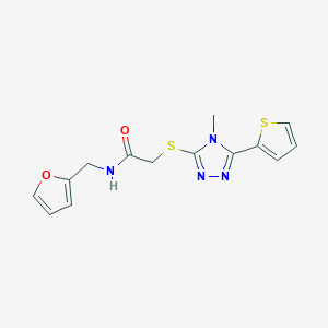molecular formula C14H14N4O2S2 B5827953 N-(furan-2-ylmethyl)-2-{[4-methyl-5-(thiophen-2-yl)-4H-1,2,4-triazol-3-yl]sulfanyl}acetamide 