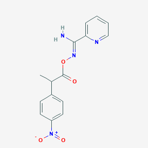 molecular formula C15H14N4O4 B5828052 N'-{[2-(4-nitrophenyl)propanoyl]oxy}pyridine-2-carboximidamide 