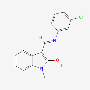 molecular formula C16H13ClN2O B5828086 (3E)-3-{[(3-CHLOROPHENYL)AMINO]METHYLIDENE}-1-METHYL-2,3-DIHYDRO-1H-INDOL-2-ONE 