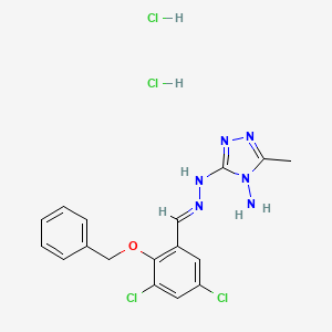 molecular formula C17H18Cl4N6O B5828100 3-N-[(E)-(3,5-dichloro-2-phenylmethoxyphenyl)methylideneamino]-5-methyl-1,2,4-triazole-3,4-diamine;dihydrochloride 