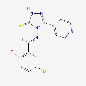 molecular formula C14H9BrFN5S B5828133 4-{[(E)-(5-bromo-2-fluorophenyl)methylidene]amino}-5-(4-pyridinyl)-4H-1,2,4-triazole-3-thiol 