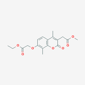molecular formula C18H20O7 B5828235 methyl [7-(2-ethoxy-2-oxoethoxy)-4,8-dimethyl-2-oxo-2H-chromen-3-yl]acetate 
