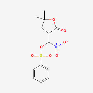 molecular formula C13H15NO7S B582833 (5,5-Dimethyl-2-oxooxolan-3-yl)(nitro)methyl benzenesulfonate CAS No. 154750-29-5
