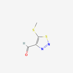 molecular formula C4H4N2OS2 B582842 5-Methylsulfanylthiadiazole-4-carbaldehyde CAS No. 153173-65-0