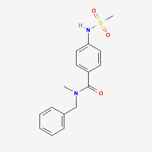molecular formula C16H18N2O3S B5828457 N-benzyl-N-methyl-4-[(methylsulfonyl)amino]benzamide 
