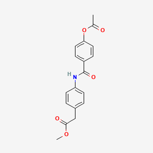 molecular formula C18H17NO5 B5828493 methyl (4-{[4-(acetyloxy)benzoyl]amino}phenyl)acetate 