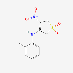 molecular formula C11H12N2O4S B5828564 N-(2-methylphenyl)-4-nitro-1,1-dioxo-2,5-dihydrothiophen-3-amine 