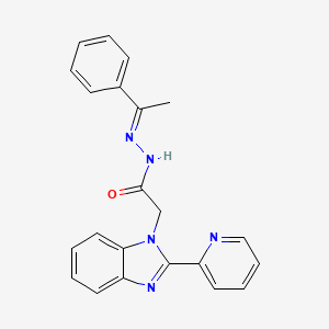 molecular formula C22H19N5O B5828649 N'-(1-phenylethylidene)-2-[2-(2-pyridinyl)-1H-benzimidazol-1-yl]acetohydrazide 