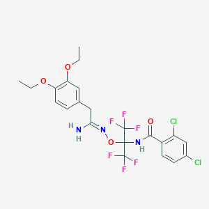 molecular formula C22H21Cl2F6N3O4 B5828668 N-[2-({[(1Z)-1-AMINO-2-(3,4-DIETHOXYPHENYL)ETHYLIDENE]AMINO}OXY)-1,1,1,3,3,3-HEXAFLUORO-2-PROPANYL]-2,4-DICHLOROBENZAMIDE 