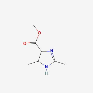 molecular formula C7H12N2O2 B582871 Methyl 2,4-dimethyl-4,5-dihydro-1H-imidazole-5-carboxylate CAS No. 151267-26-4