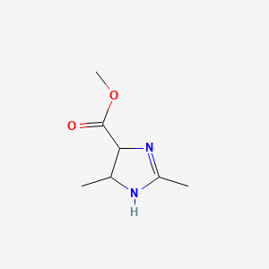 molecular formula C7H12N2O2 B582871 Methyl 2,5-dimethyl-4,5-dihydro-1H-imidazole-4-carboxylate CAS No. 151267-26-4