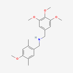 molecular formula C20H27NO4 B5828723 N-[(4-methoxy-2,5-dimethylphenyl)methyl]-1-(3,4,5-trimethoxyphenyl)methanamine 